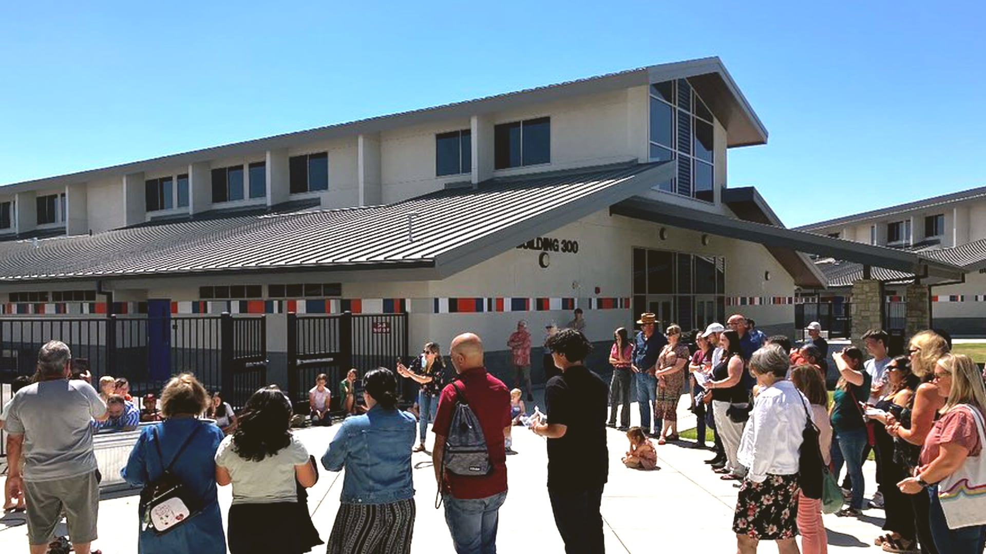 People gathered outside of Madera New Covenant Community Church