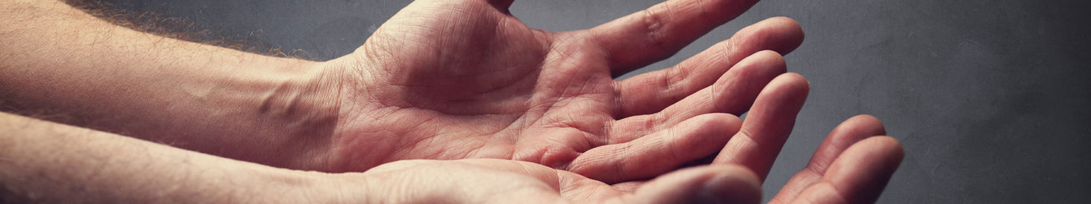 Close-up of open, cupped hands held out together